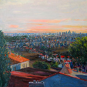 Sunset Sky, oil on canvas, 36 x 36"