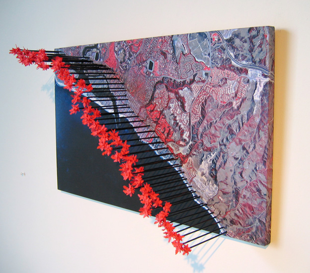 Kim Abeles, Newport Infrared, mixed media, 15 x 25"