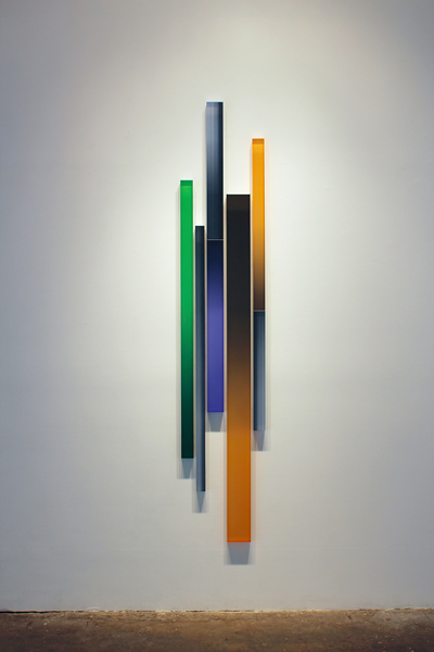 Freddy Chandra, Pulse, 2012, plexiglass, resin and airbrushed pigment, 84 x 16"