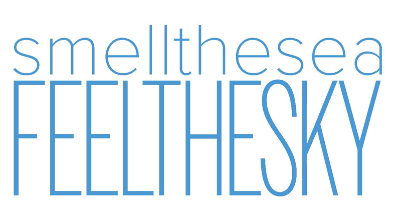 image of graphic title smell the sea feel the sky
