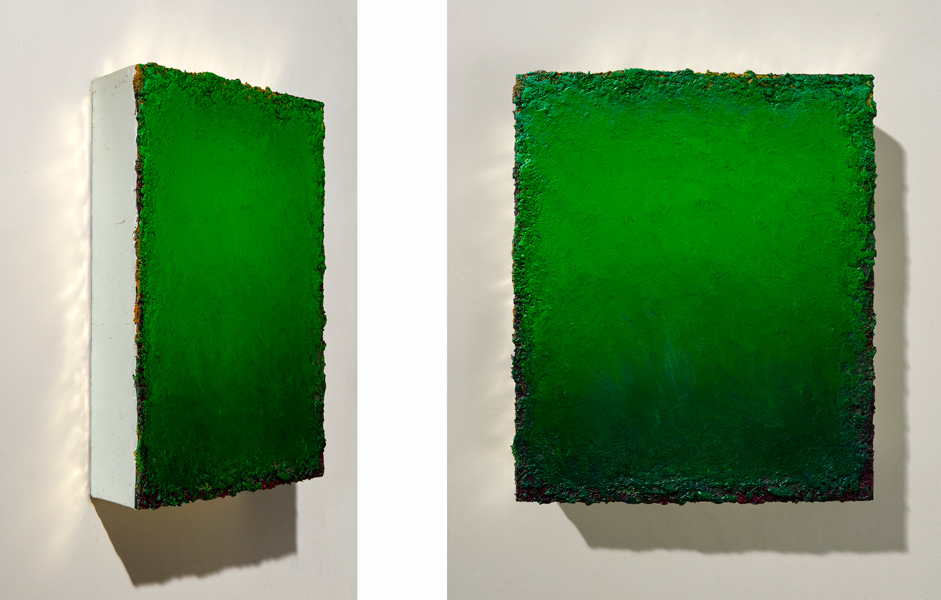image of artwork by Lawrence Fodor titled Koan Box Trace Permanent Green Sap-Green