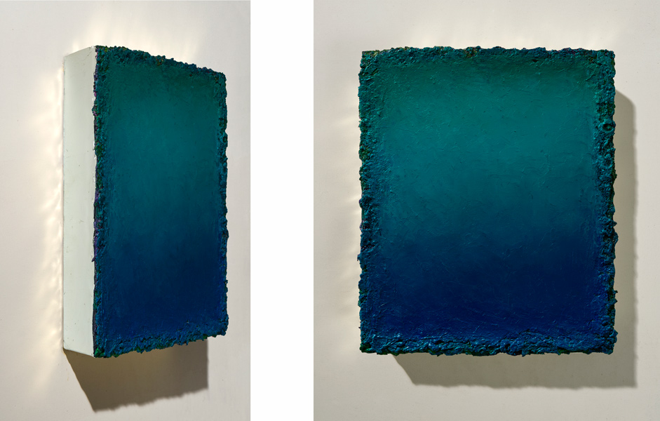image of artwork by Lawrence Fodor titled Koan Box Trace Thalo-Blue-Green Ultramarine Blue