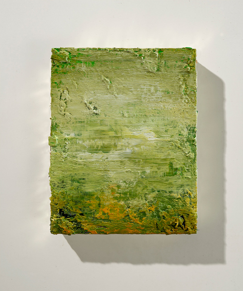 image of artwork by Lawrence Fodor titled Koan Box Green Yellow-Green